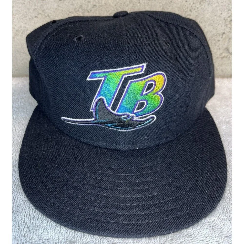 Vintage NWT Tampa Bay Rays New Era Diamond Collection 59Fifty Black Hat Sz 7 ¼